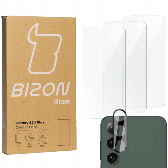 3x Szkło + szybka na aparat BIZON Clear 2 Pack do Galaxy S24 Plus Bizon
