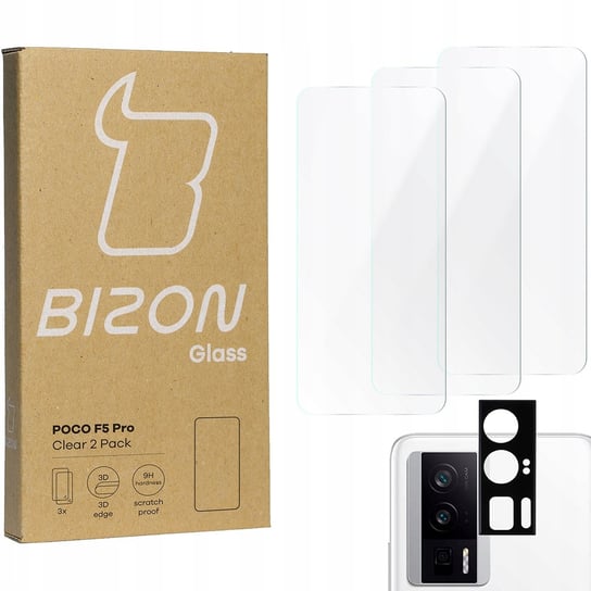 3x Szkło + szybka na aparat BIZON Clear 2 Pack do Xiaomi Poco F5 Pro Bizon