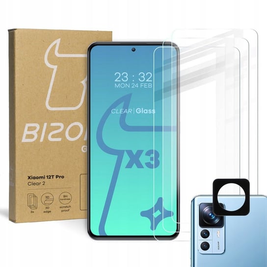 3X Szkło +Szybka Na Aparat Bizon Do Xiaomi 12T Pro Bizon