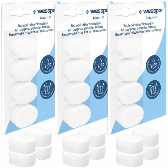 3X Wessper Clean Tabs Tabletki Odkamieniające 4Szt. Wessper