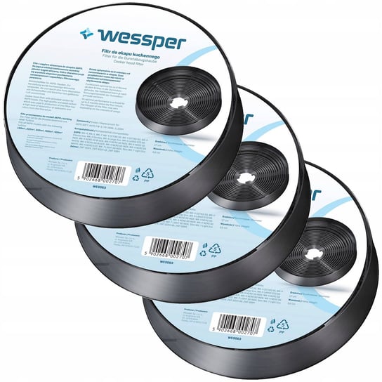 3X Wessper Filtr Węglowy Okapu Akpo Soft Wk-4 Wk-5 Wk-7 - Zamiennik Wessper