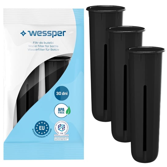 3X Wkład / Filtr Wessper (Zamiennik) Do Butelek Filtrujących Dafi Czarny Wessper