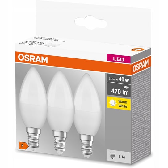 3X Żarówka Led Świeca E14 5W = 40W 470Lm Osram Osram