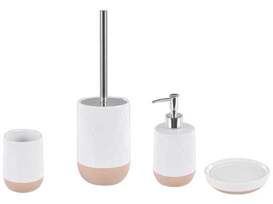 4-częściowy zestaw akcesoriów łazienkowych biały LEBU Beliani