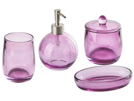 4-częściowy zestaw akcesoriów łazienkowych fioletowy ROANA Beliani