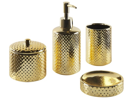 4-częściowy zestaw akcesoriów łazienkowych złoty CUMANA Beliani