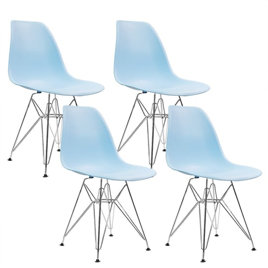4 krzesła DSR Milano jasno niebieskie BMDesign