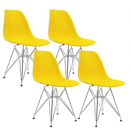 4 krzesła DSR Milano żółte BMDesign