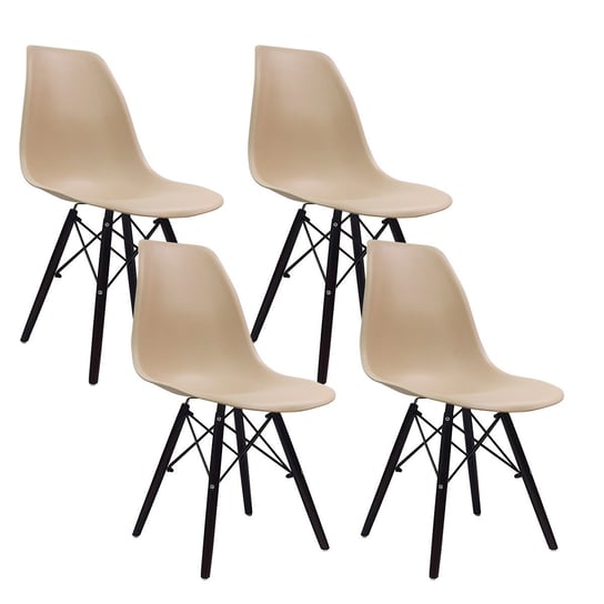 4 krzesła DSW Milano beżowe, nogi czarne BMDesign