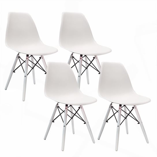 4 krzesła DSW Milano białe, nogi białe BMDesign