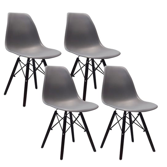 4 krzesła DSW Milano grafitowe, nogi czarne BMDesign