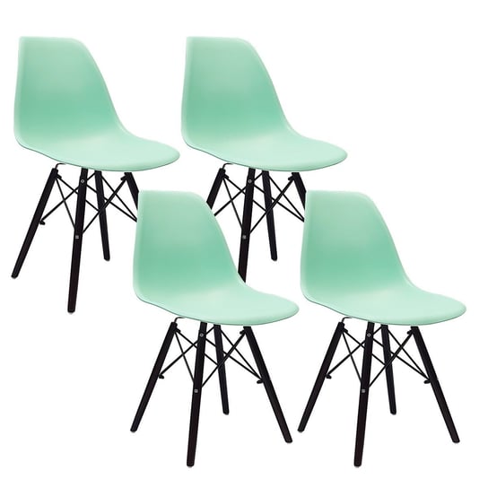 4 krzesła DSW Milano miętowe, nogi czarne BMDesign
