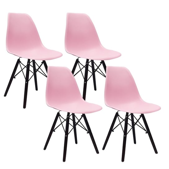 4 krzesła DSW Milano różowe, nogi wenge BMDesign