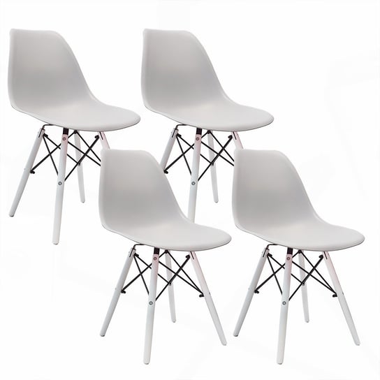 4 krzesła DSW Milano szare, nogi białe BMDesign