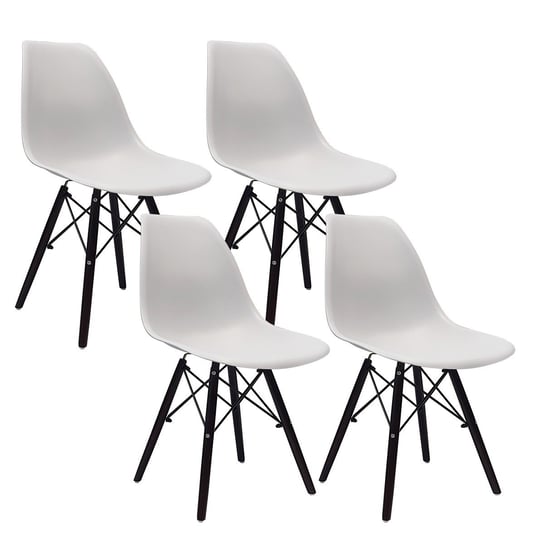 4 krzesła DSW Milano szare, nogi czarne BMDesign