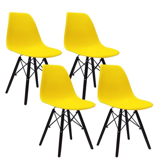 4 krzesła DSW Milano żółte, nogi czarne BMDesign