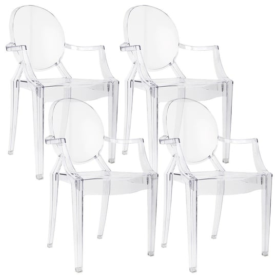 4 krzesła Louis Ghost transparentne BMDesign