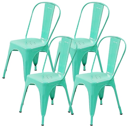 4 krzesła metalowe Paris miętowe BMDesign