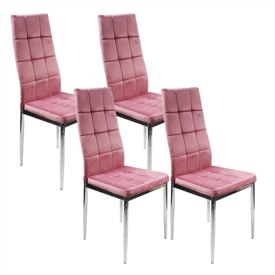 4 krzesła MONAKO VELVET różowe BMDesign