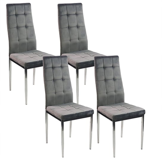 4 krzesła MONAKO VELVET szare BMDesign