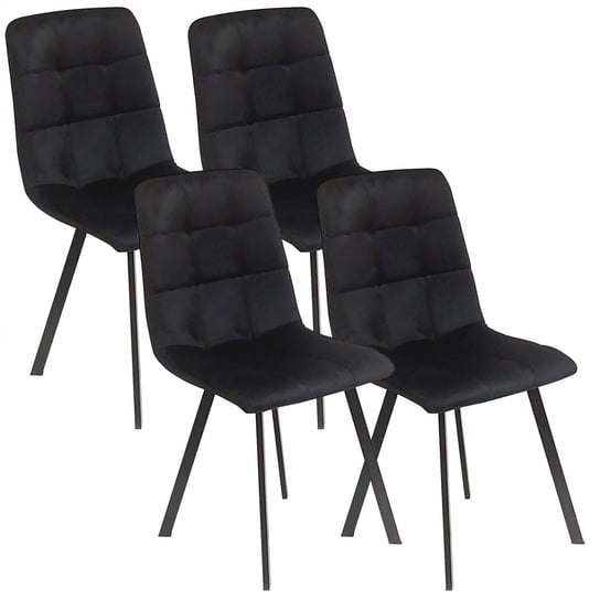 4 Krzesła Nevada Czarne Welur BMDesign