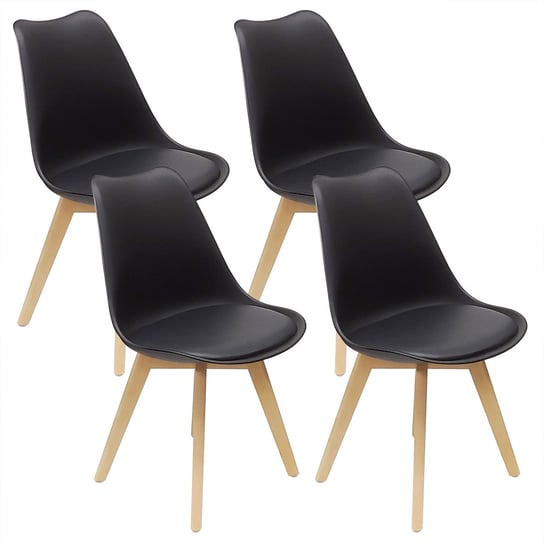 4 krzesła NORDEN czarne BMDesign