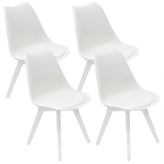 4 Krzesła NORDEN MONO białe BMDesign