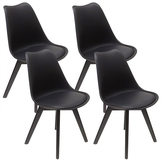 4 Krzesła NORDEN MONO czarne BMDesign