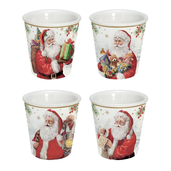 4 Kubki porcelanowe Do Espresso - Santa Is Coming 100 ml, Easy Life/Nuova R2S EASYLIFE