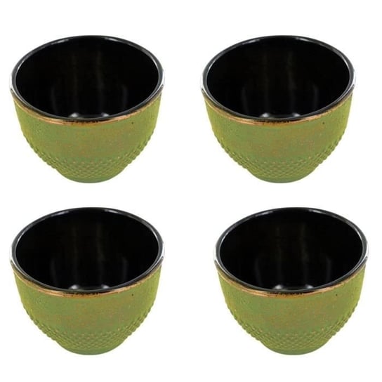 4 kubki żeliwne w kolorze zielonym i brązowym o pojemności 0,15 l Youdoit