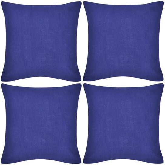 4 niebieskie poszewki na poduszki, bawełniane, 80 x 80 cm vidaXL