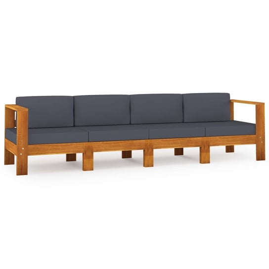 4-osobowa sofa ogrodowa z ciemnoszarymi poduszkami, akacja vidaXL