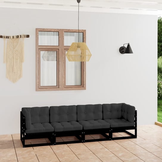 4-osobowa sofa ogrodowa z poduszkami, lite drewno sosnowe vidaXL