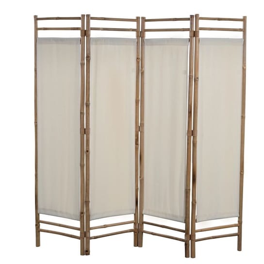 4-panelowy, składany parawan, bambus i płótno, 160 cm vidaXL