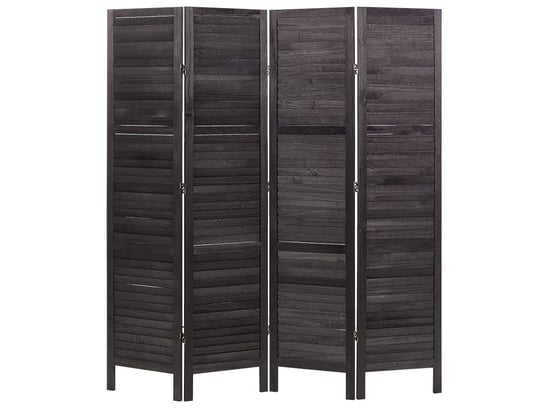 4-panelowy składany parawan pokojowy drewniany 170 x 163 cm ciemnobrązowy AVENES Beliani