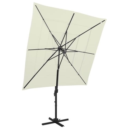 4-poziomowy parasol na aluminiowym słupku, piaskowy, 250x250 cm vidaXL