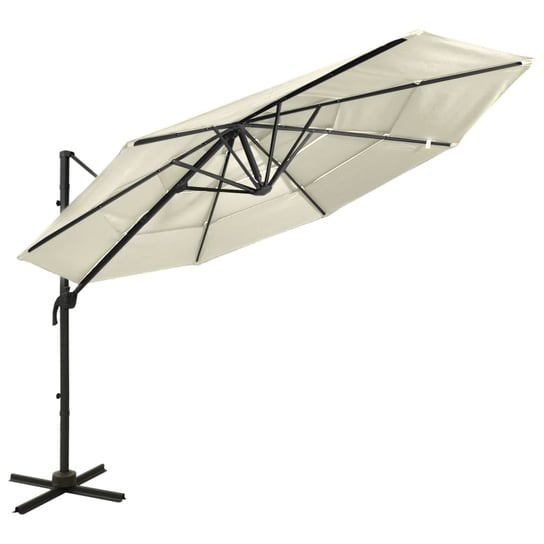 4-poziomowy parasol na aluminiowym słupku, piaskowy, 3x3 m vidaXL