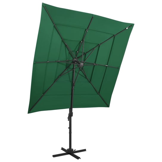 4-poziomowy parasol na aluminiowym słupku, zielony, 250x250 cm vidaXL