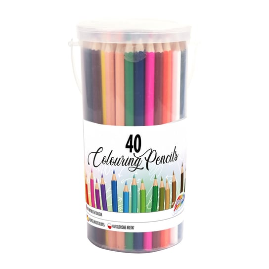 40 Kolorowych Kredek We Wiaderku Grafix