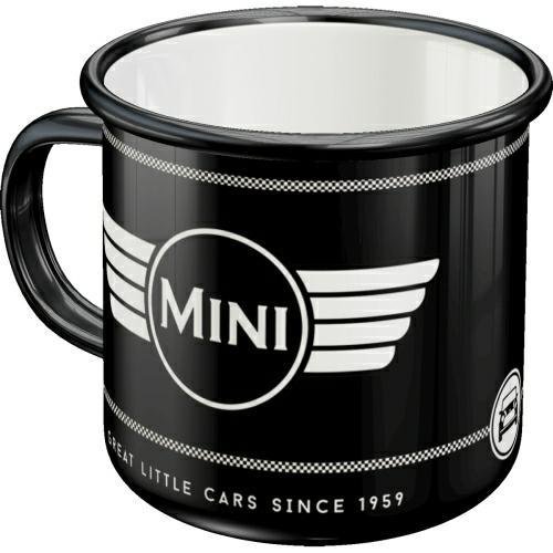 43217 Emaliowany Kubek Mini Logo Black Nostalgic-Art Merchandising