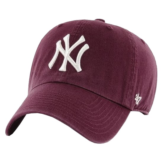 47 Brand New York Yankees MLB Clean Up Cap B-RGW17GWSNL-CA, męska czapka z daszkiem bordowa 47 Brand