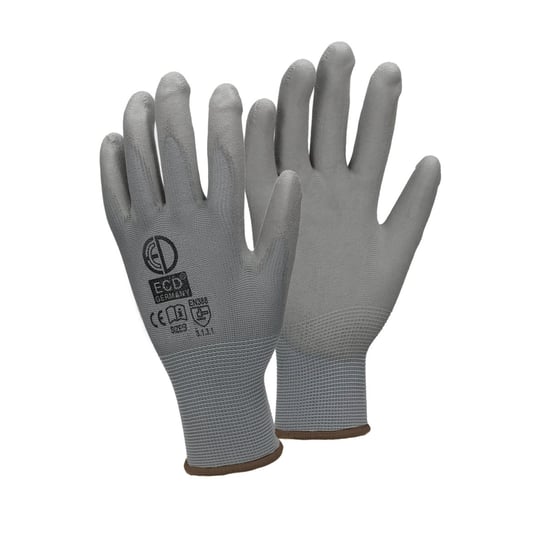 48 par rękawic roboczych z powłoką Pu, rozmiar 9-L, szary, oddychające, antypoślizgowe, wytrzymałe, rękawice mechaniczne rękawice montażowe rękawice ochronne rękawice ogrodnicze rękawice ECD Germany