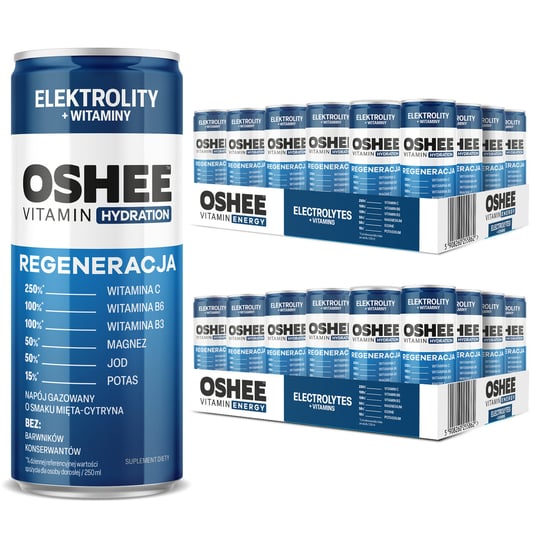 48x OSHEE Vitamin Recovery elektrolity mięta - cytryna 250 ml Oshee