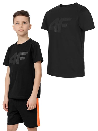 4F Koszulka Czarna Dziecięca Jtsm002 20S R-122 4F