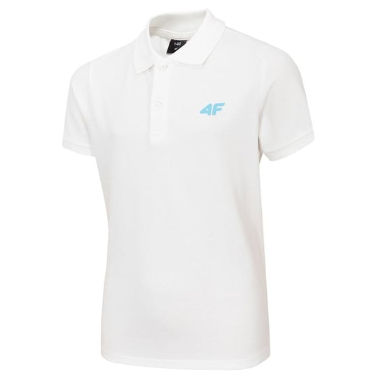 4F, Koszulka polo dziecięca, HJL20-JTSM014 10S, biały, rozmiar 152 4F