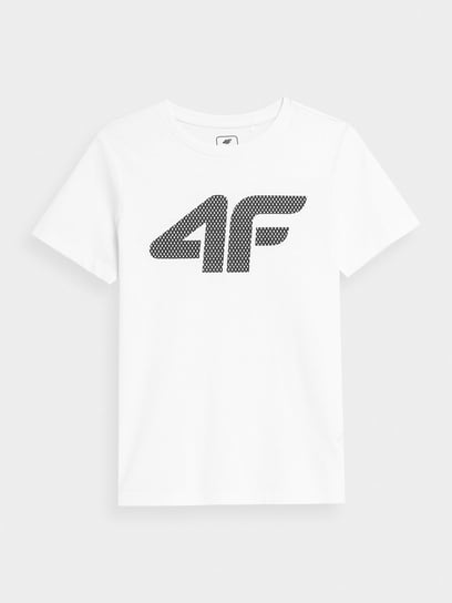 4F, Koszulka z nadrukiem chłopięca, 4FJSS23TTSHM293-10S, Biały, Rozmiar 146 4F