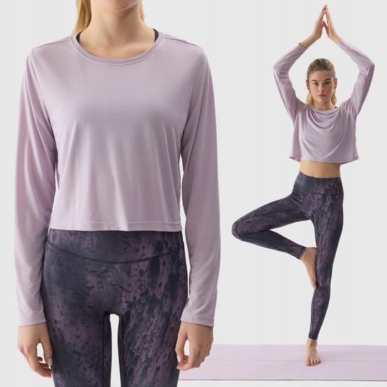 4F LONGSLEEVE CROP-TOP DO JOG BLUZA DAMSKA DRESOWA Z DODATKIEM MODALU SS24 4F