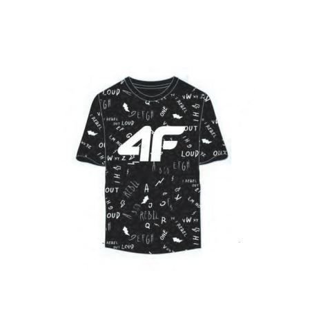 4F, T-shirt chłopięcy, czarny, rozmiar 134 4F