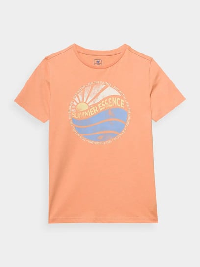 4F, T-shirt chłopięcy, m1135, koralowy, Rozmiar 134 (59417286 ) 4F