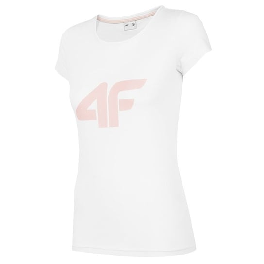 4F, T-Shirt damski, NOSH4-TSD005 10S, biały, rozmiar L 4F